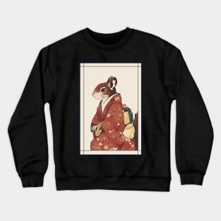 Squirrel japanese with kimono vintage Crewneck Sweatshirt